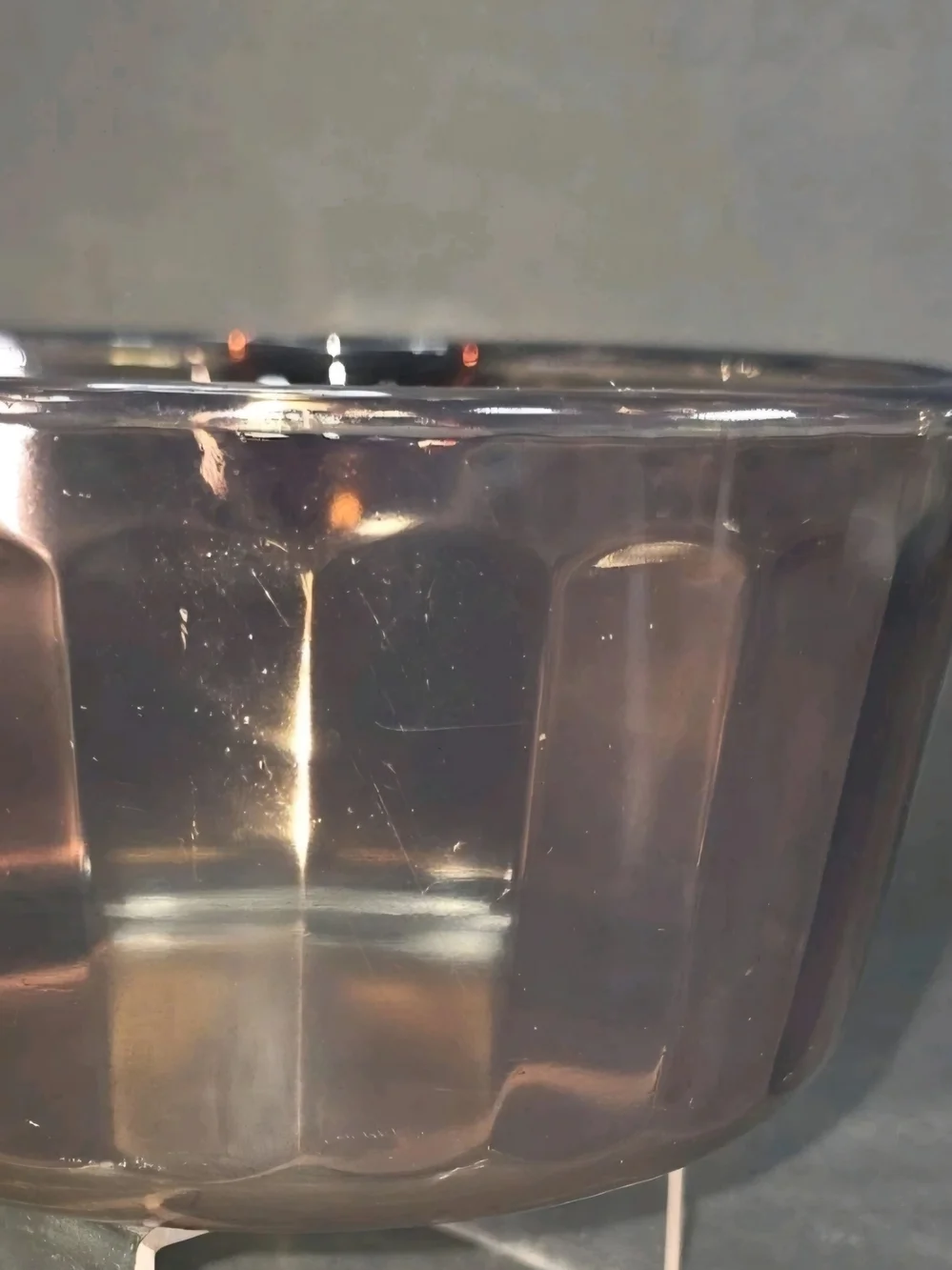 Corning Ware Vision Amber Glass Cookware 1L Sauce Pan Pot  Ribbed Sides